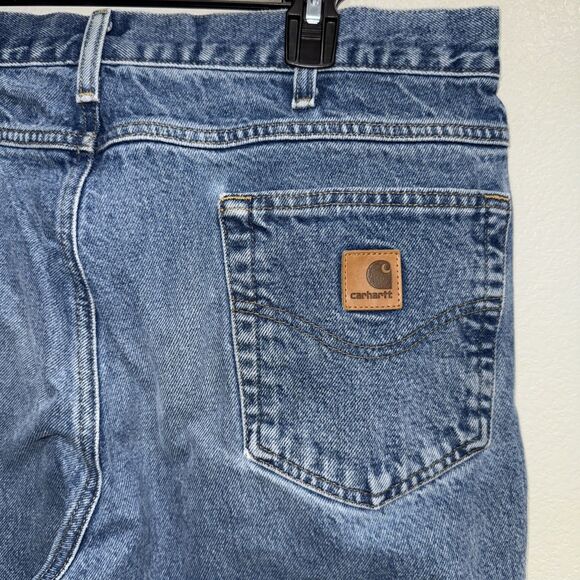 Carhartt Jeans Mens 36x34 Blue Denim Relaxed Fit B17 DST EUC - Picture 1 of 12